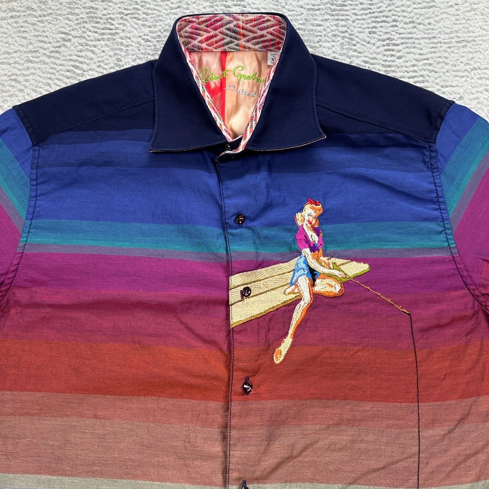 Robert Graham Limited Edition Sheen Shirt Men's Size XL "Rubber Duckies Shark" - Picture 2 of 10